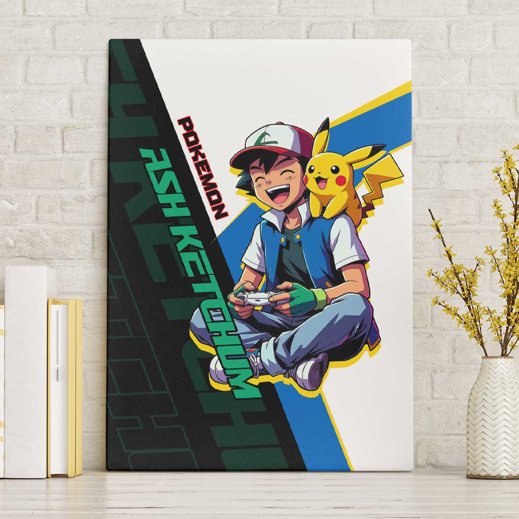 Ash & Pikachu Poké Canvas Wall Art Vibrant Anime Character Style