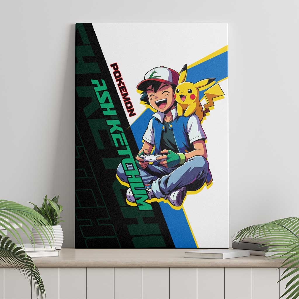 Ash & Pikachu Poké Canvas Wall Art Vibrant Anime Character Style