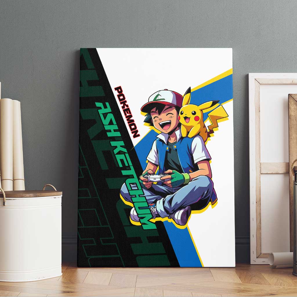 Ash & Pikachu Poké Canvas Wall Art Vibrant Anime Character Style