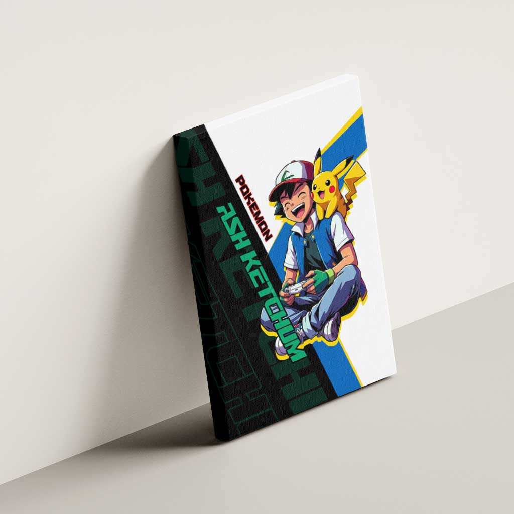 Ash & Pikachu Poké Canvas Wall Art Vibrant Anime Character Style