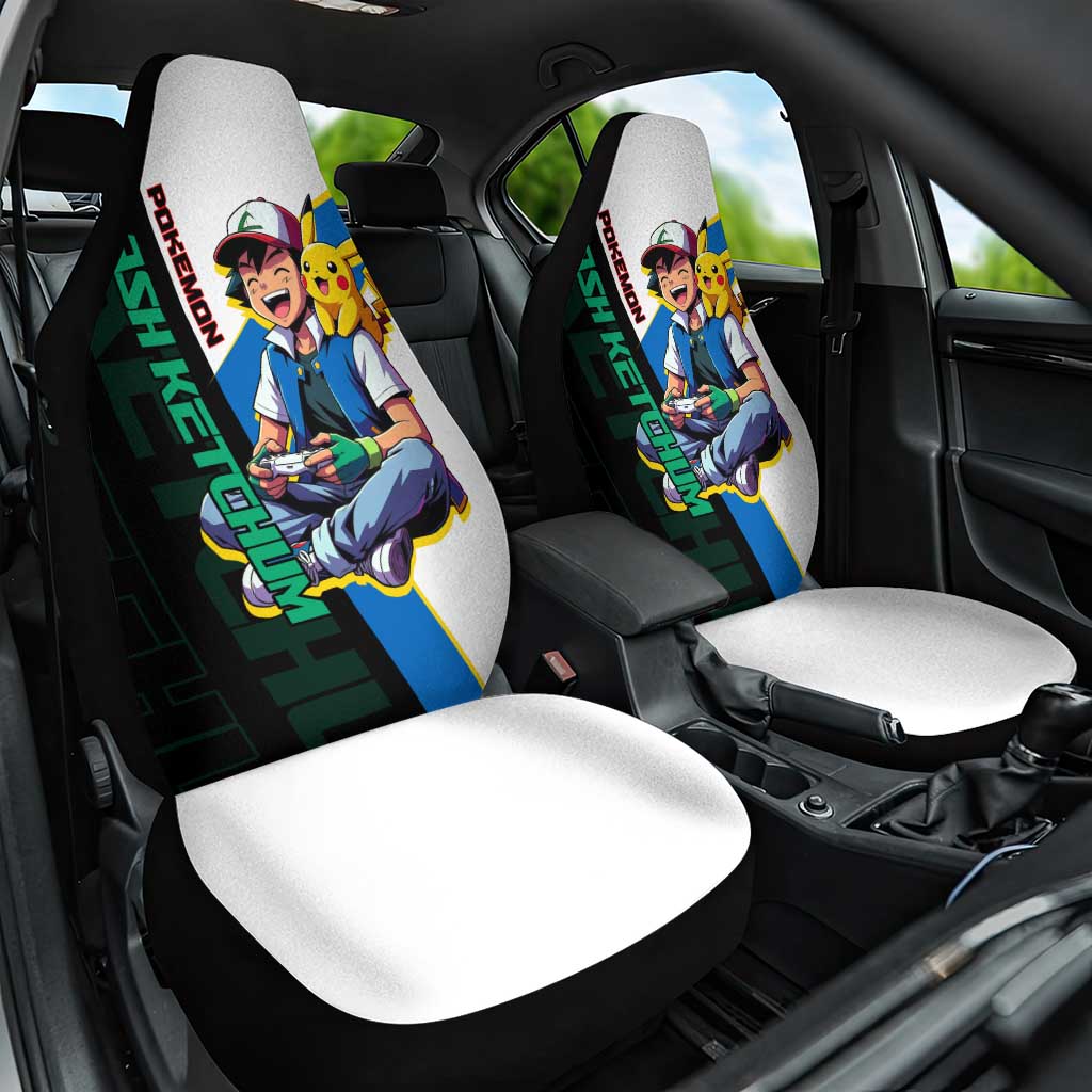 Ash & Pikachu Poké Car Seat Cover Vibrant Anime Character Style