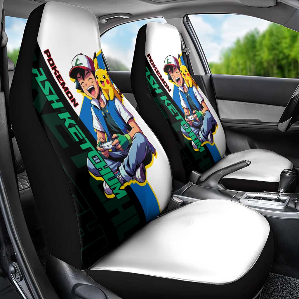Ash & Pikachu Poké Car Seat Cover Vibrant Anime Character Style