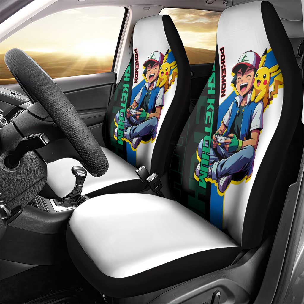 Ash & Pikachu Poké Car Seat Cover Vibrant Anime Character Style