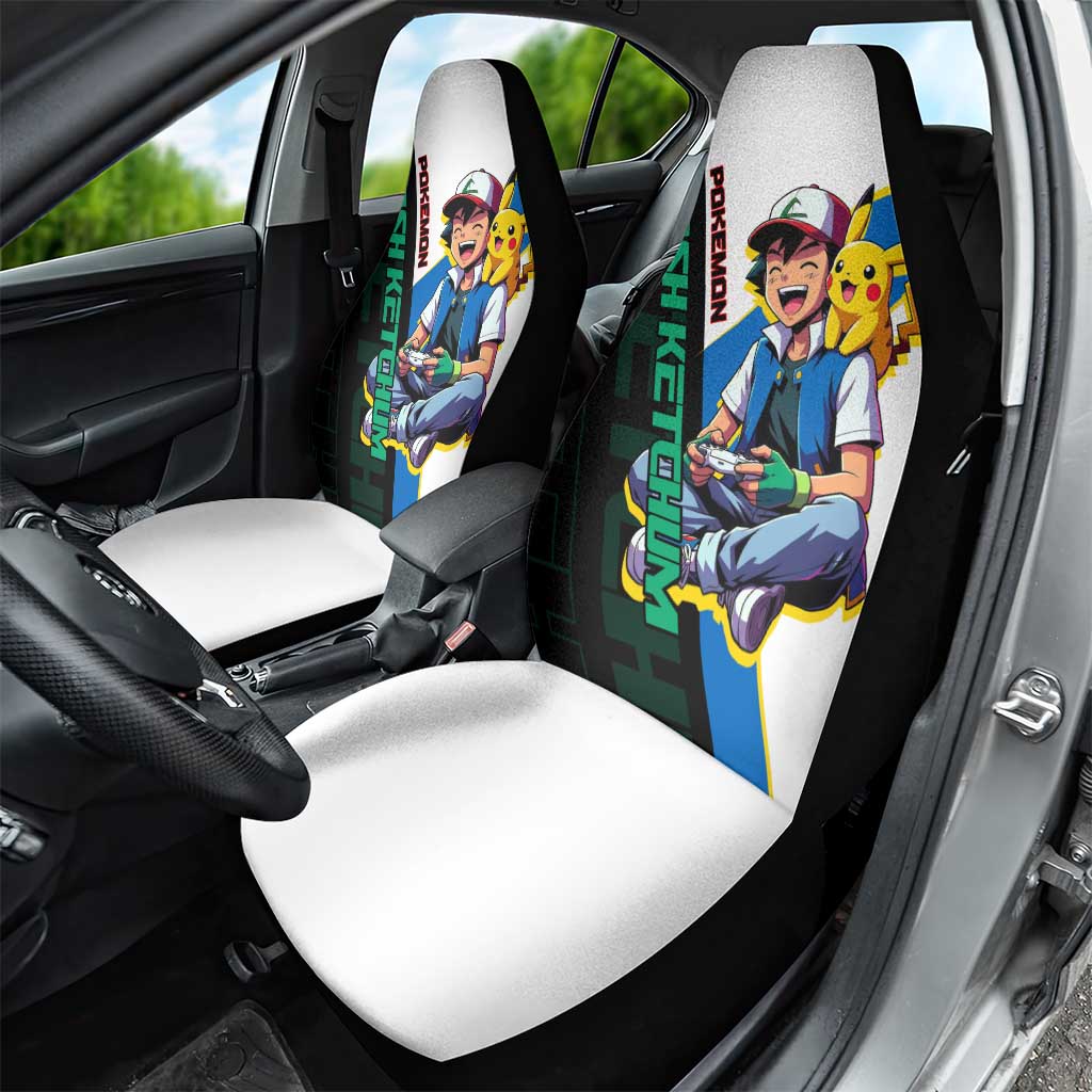 Ash & Pikachu Poké Car Seat Cover Vibrant Anime Character Style