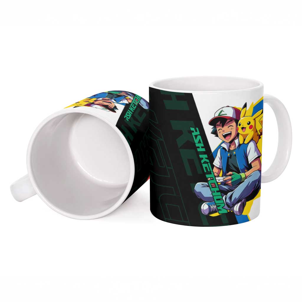Ash & Pikachu Poké Ceramic Mug Vibrant Anime Character Style