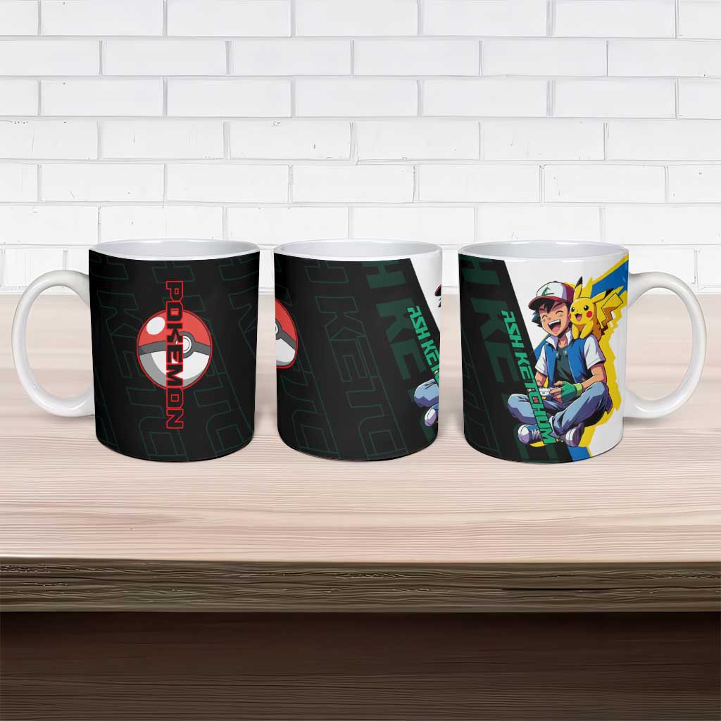 Ash & Pikachu Poké Ceramic Mug Vibrant Anime Character Style