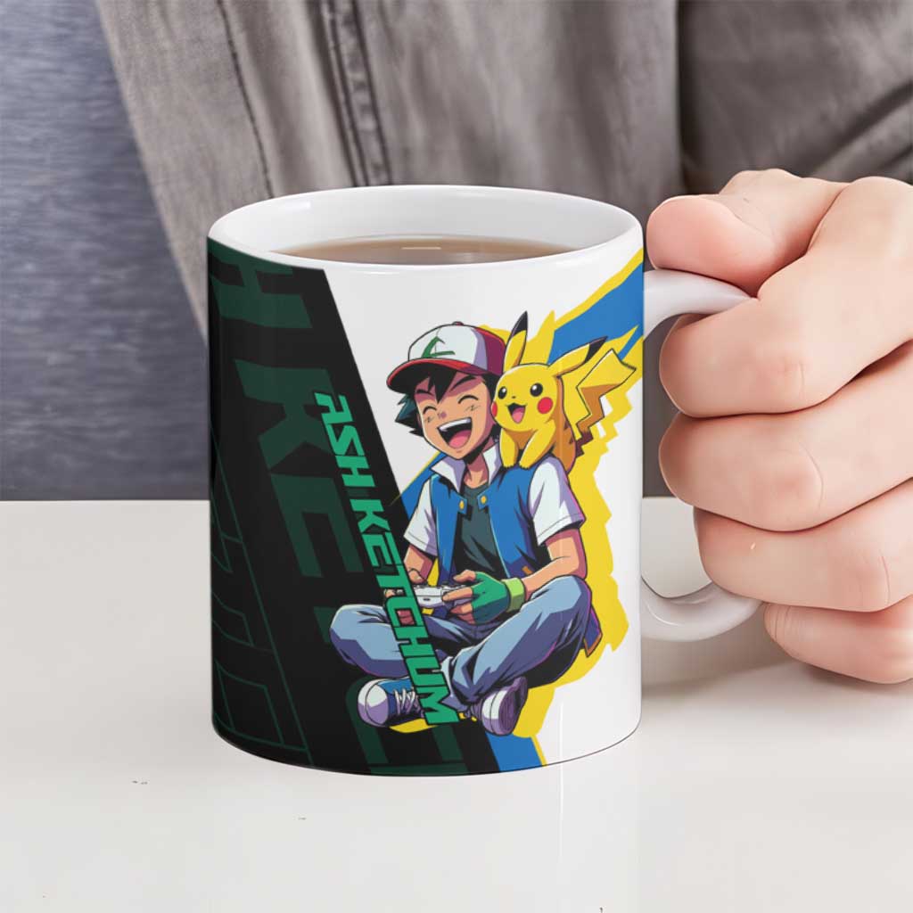 Ash & Pikachu Poké Ceramic Mug Vibrant Anime Character Style