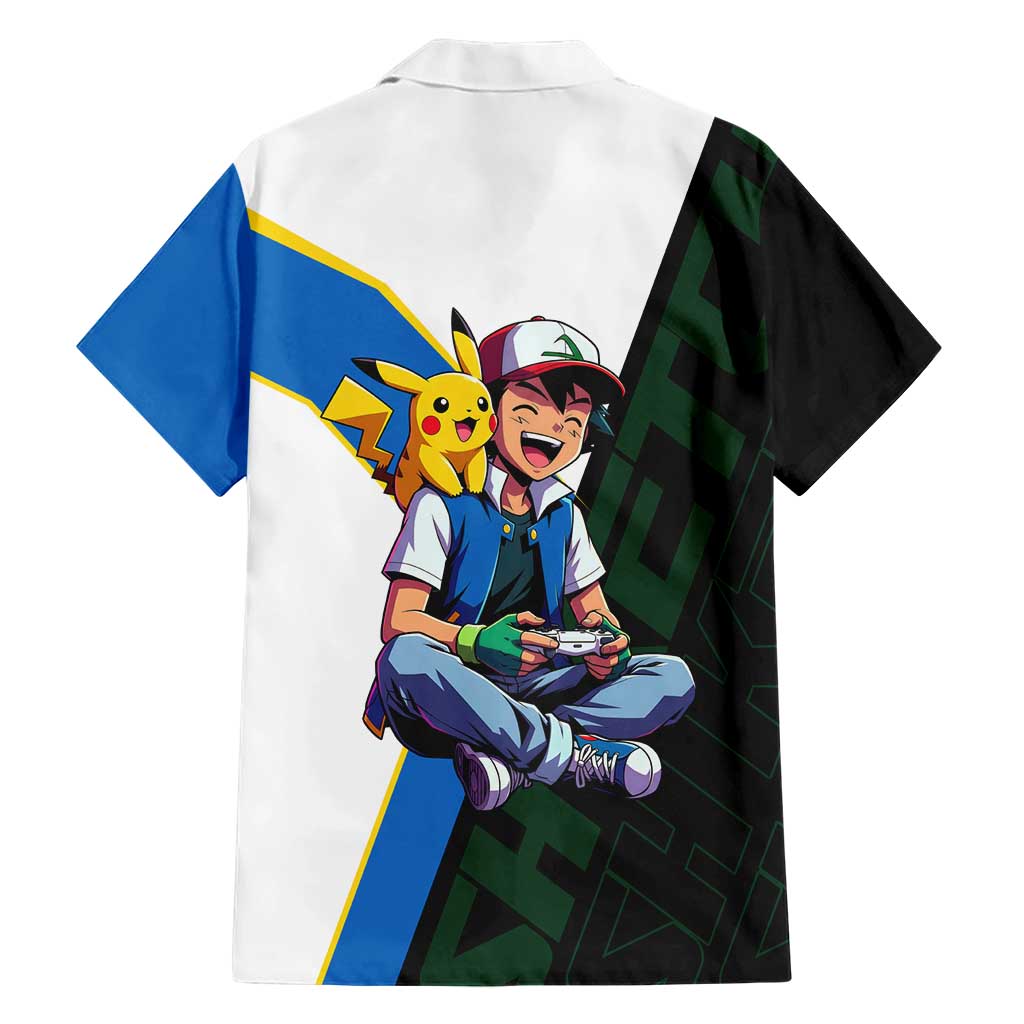 Ash & Pikachu Poké Family Matching Mermaid Dress and Hawaiian Shirt Vibrant Anime Character Style