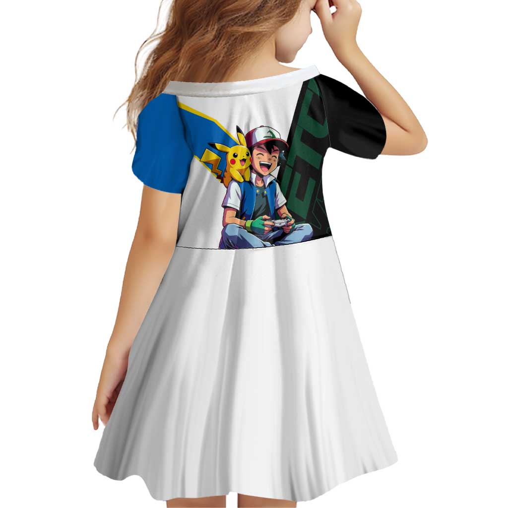 Ash & Pikachu Poké Family Matching Tank Maxi Dress and Hawaiian Shirt Vibrant Anime Character Style