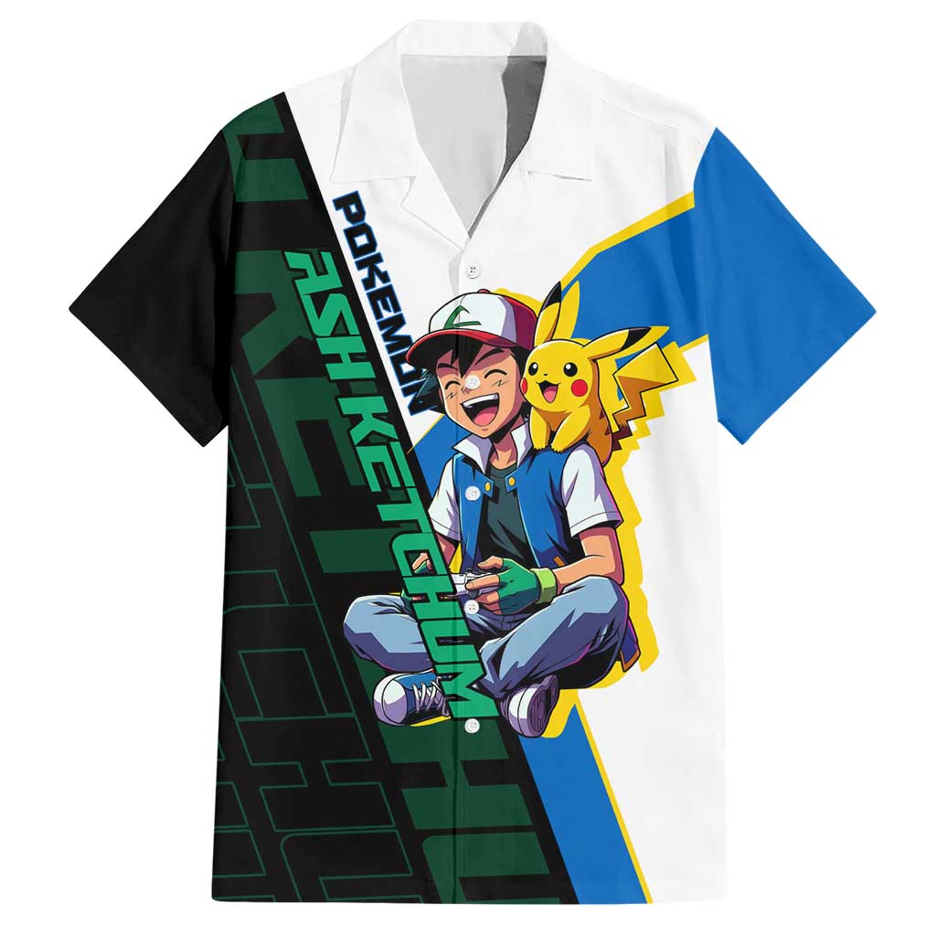 Ash & Pikachu Poké Hawaiian Shirt Vibrant Anime Character Style