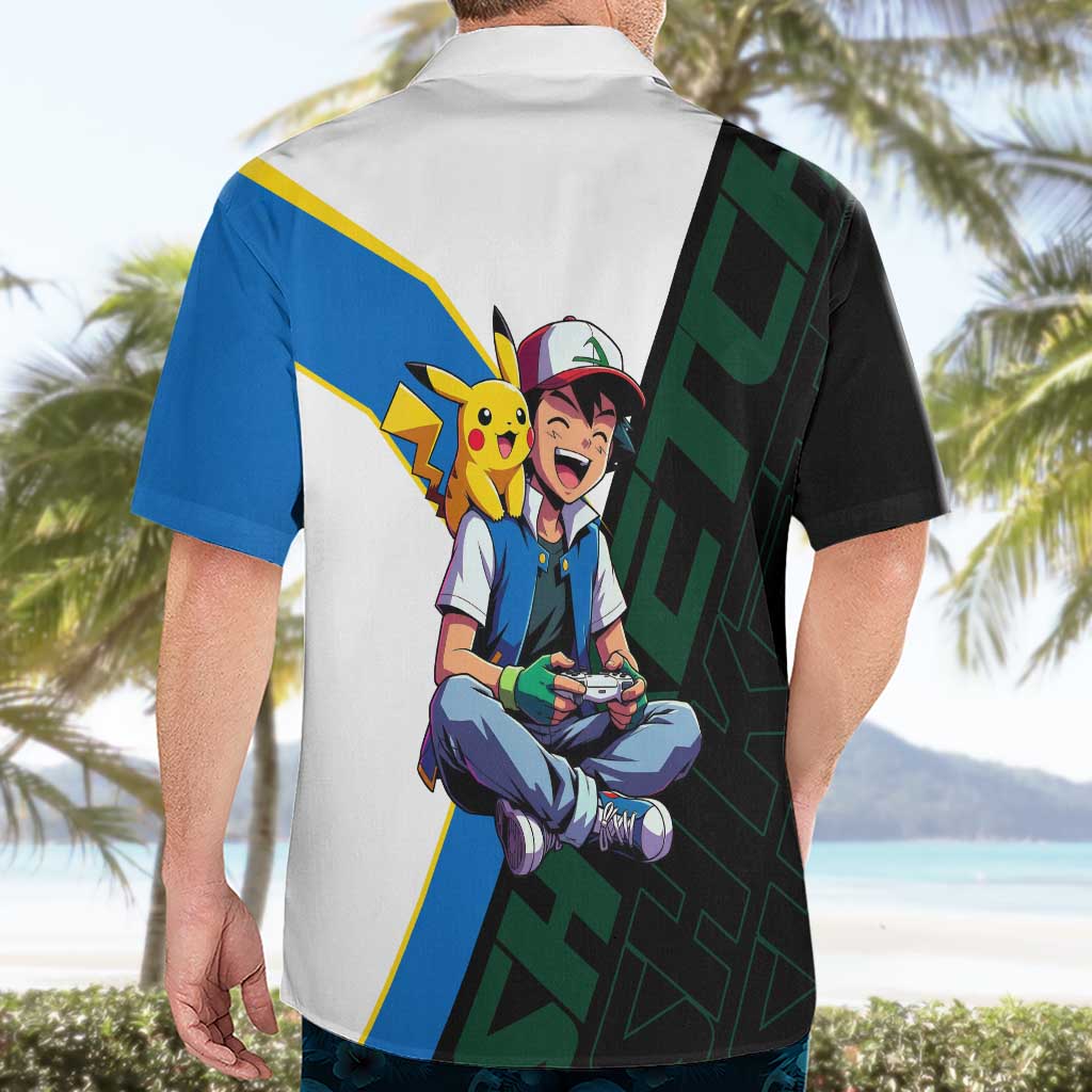 Ash & Pikachu Poké Hawaiian Shirt Vibrant Anime Character Style