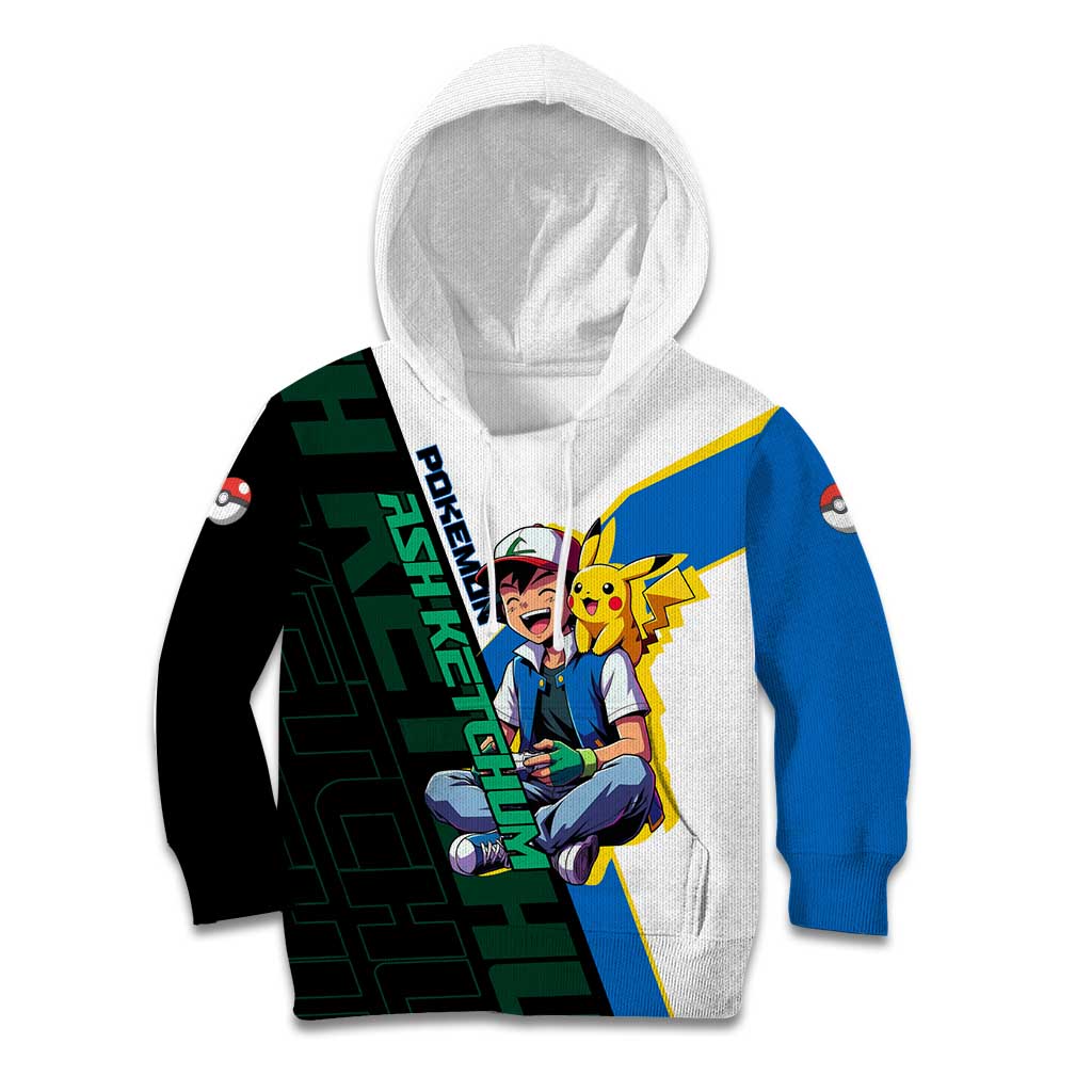 Ash & Pikachu Poké Kid Hoodie Vibrant Anime Character Style