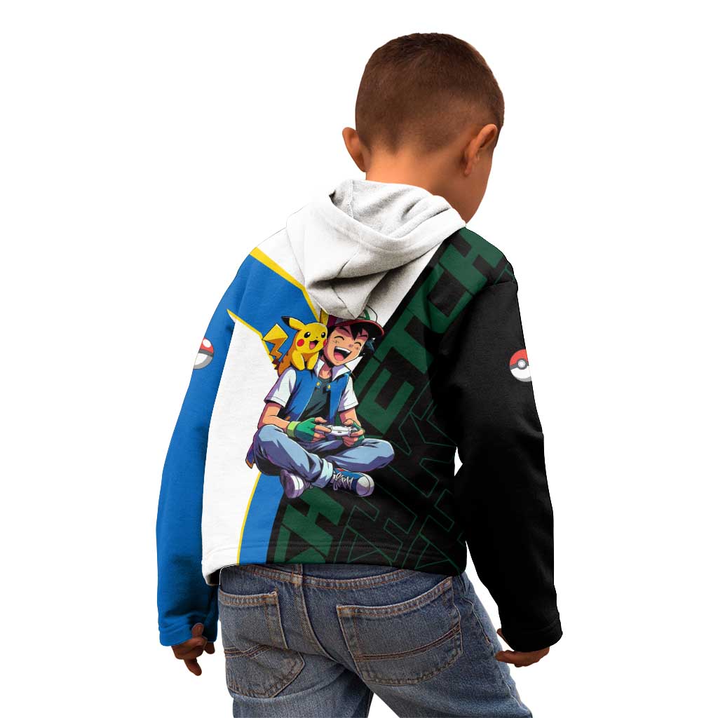Ash & Pikachu Poké Kid Hoodie Vibrant Anime Character Style