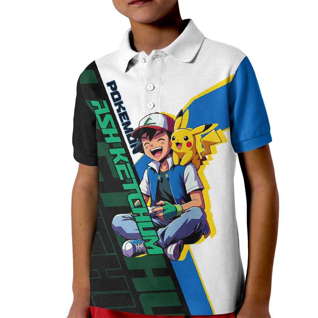 Ash & Pikachu Poké Kid Polo Shirt Vibrant Anime Character Style