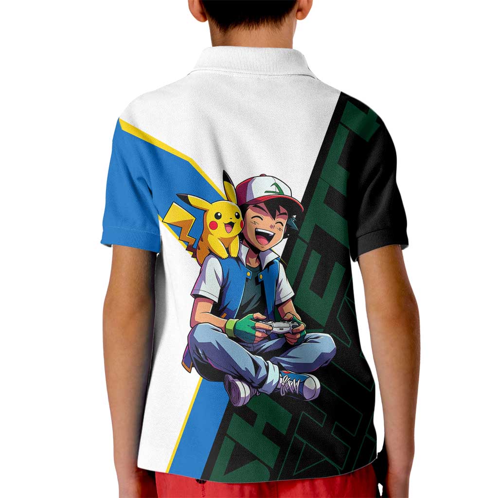 Ash & Pikachu Poké Kid Polo Shirt Vibrant Anime Character Style