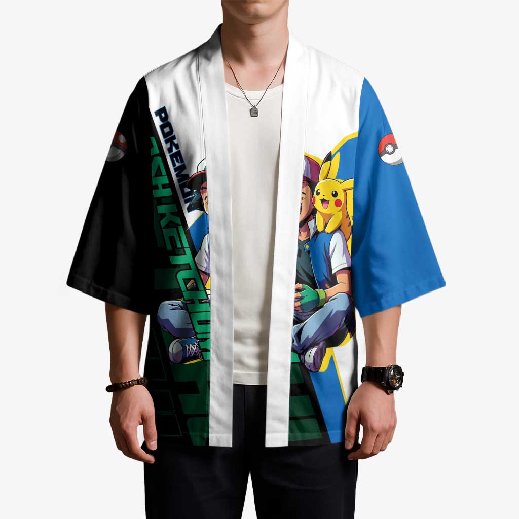 Ash & Pikachu Poké Kimono Vibrant Anime Character Style