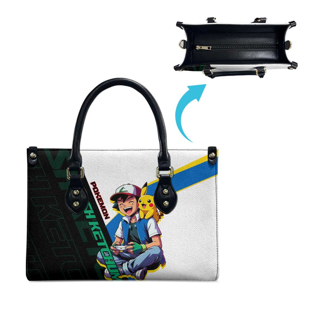 Ash & Pikachu Poké Leather Bag Vibrant Anime Character Style