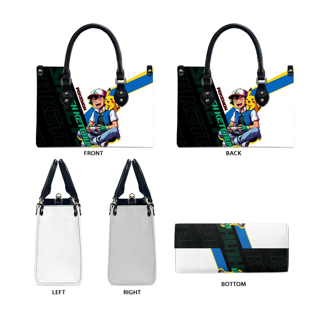 Ash & Pikachu Poké Leather Bag Vibrant Anime Character Style