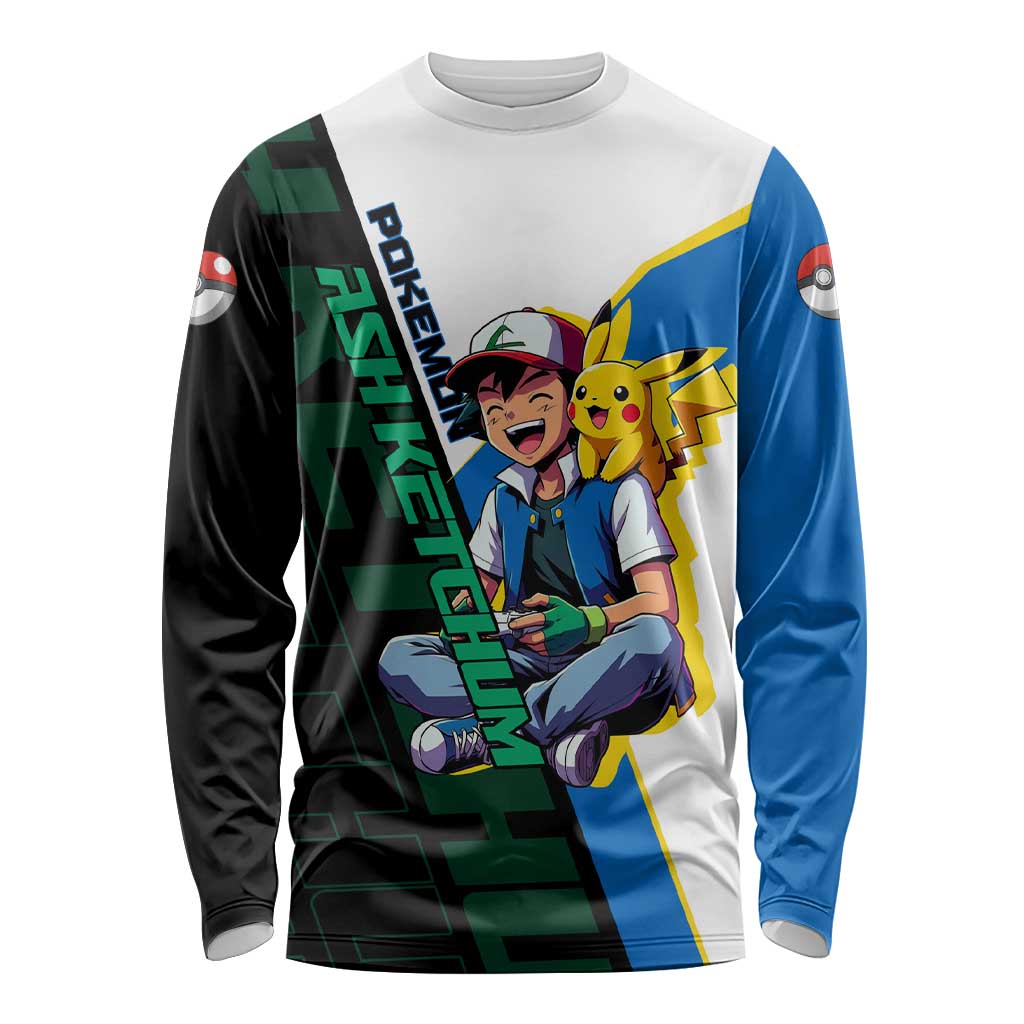 Ash & Pikachu Poké Long Sleeve Shirt Vibrant Anime Character Style