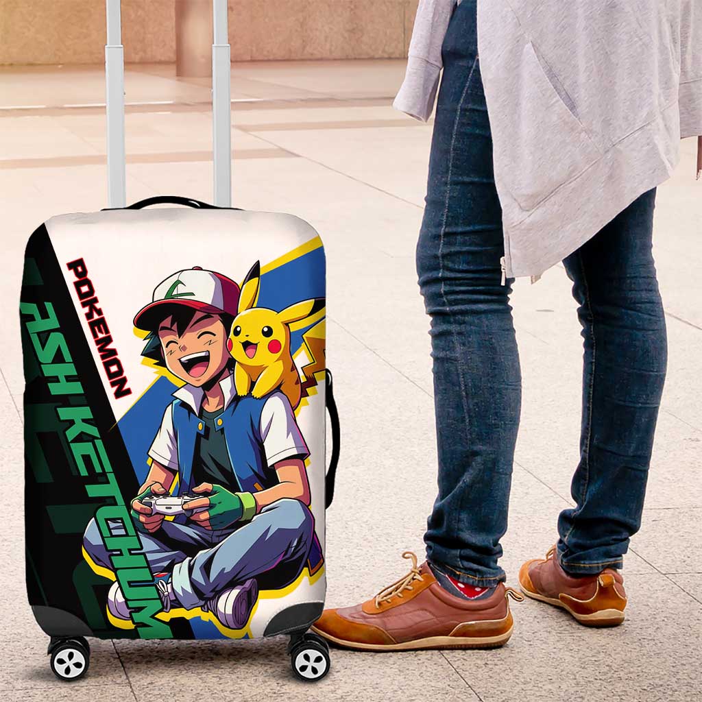 Ash & Pikachu Poké Luggage Cover Vibrant Anime Character Style