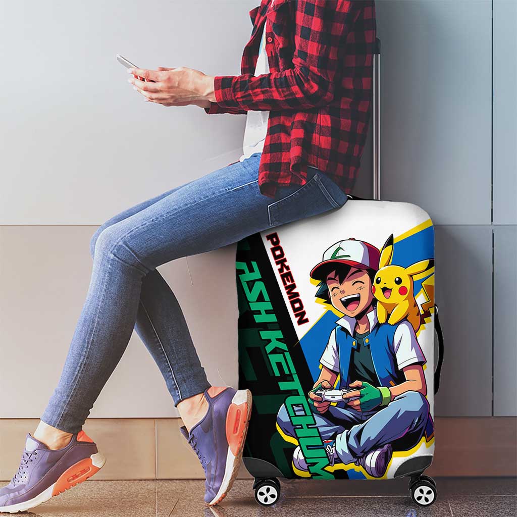 Ash & Pikachu Poké Luggage Cover Vibrant Anime Character Style