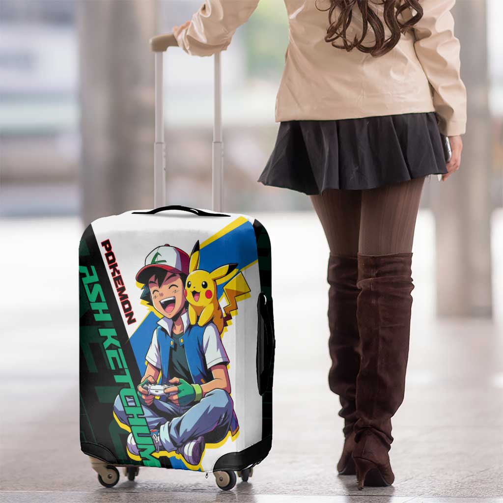 Ash & Pikachu Poké Luggage Cover Vibrant Anime Character Style