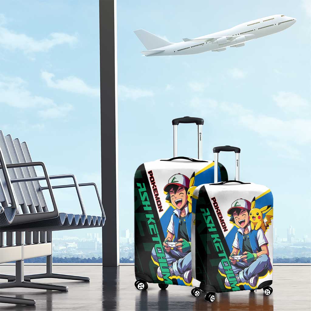 Ash & Pikachu Poké Luggage Cover Vibrant Anime Character Style