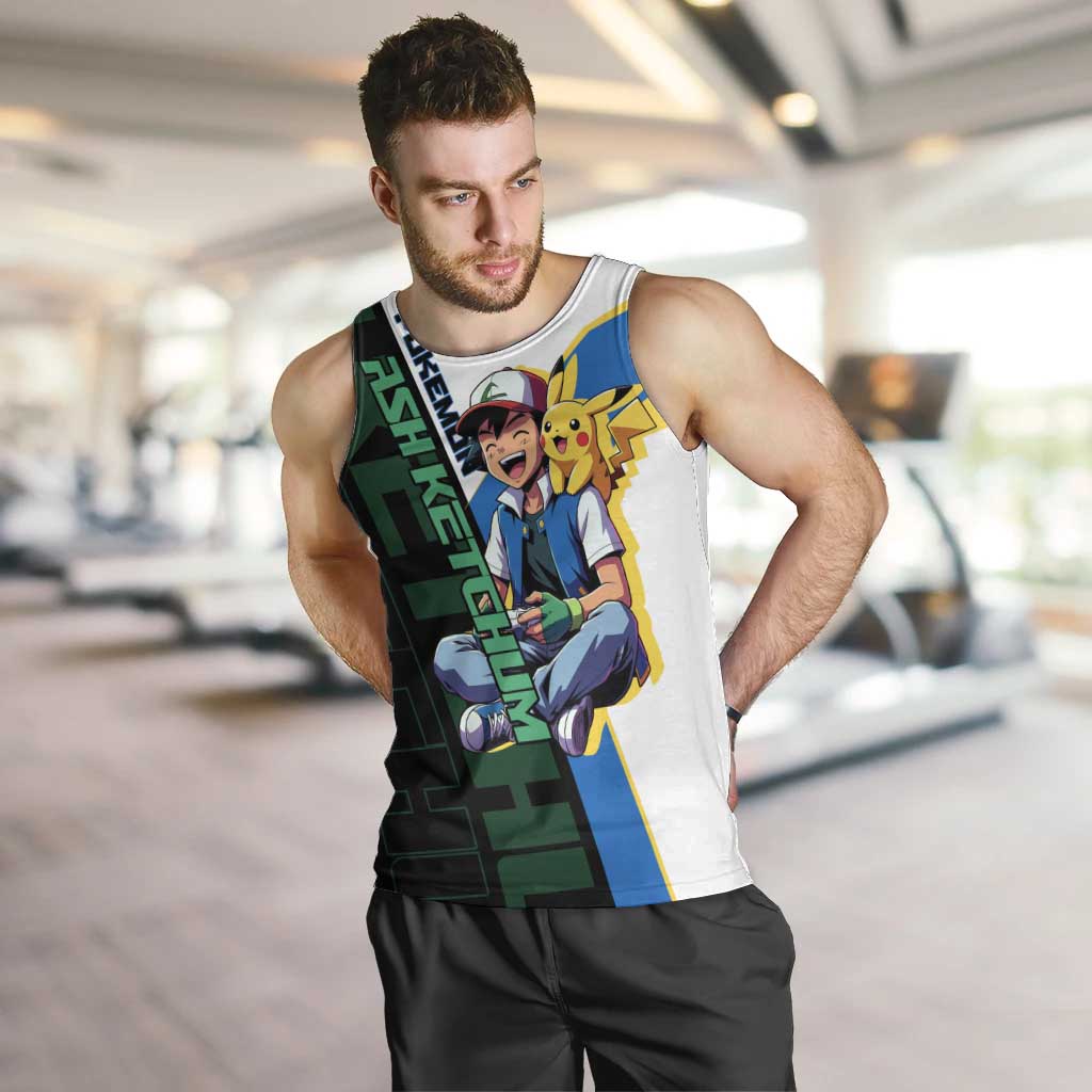 Ash & Pikachu Poké Men Tank Top Vibrant Anime Character Style