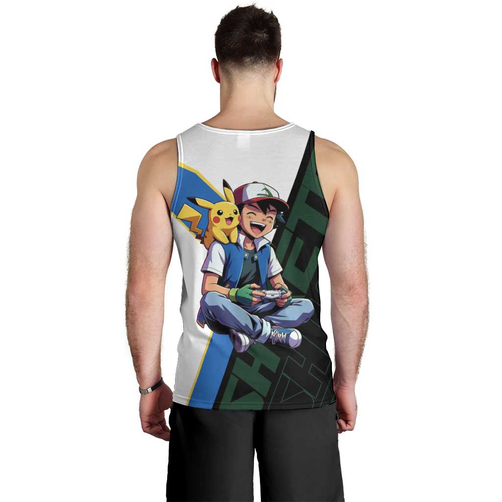 Ash & Pikachu Poké Men Tank Top Vibrant Anime Character Style