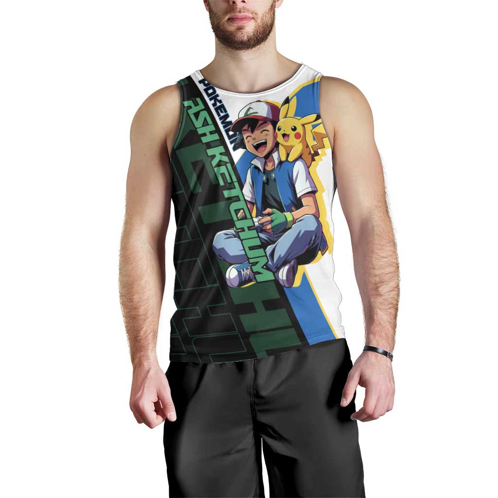 Ash & Pikachu Poké Men Tank Top Vibrant Anime Character Style