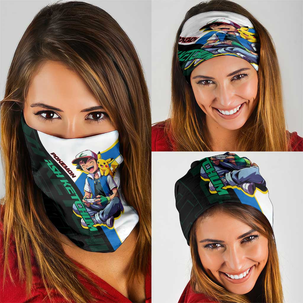 Ash & Pikachu Poké Neck Gaiter Vibrant Anime Character Style