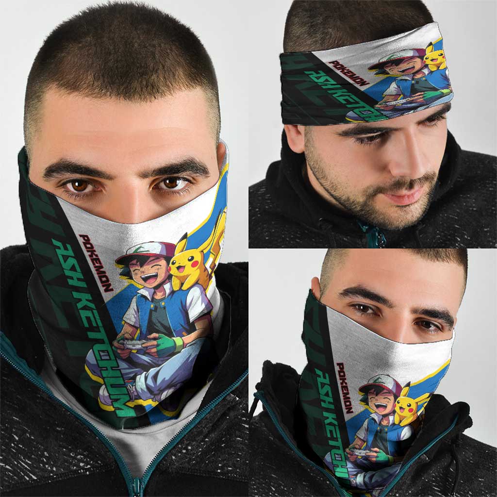 Ash & Pikachu Poké Neck Gaiter Vibrant Anime Character Style