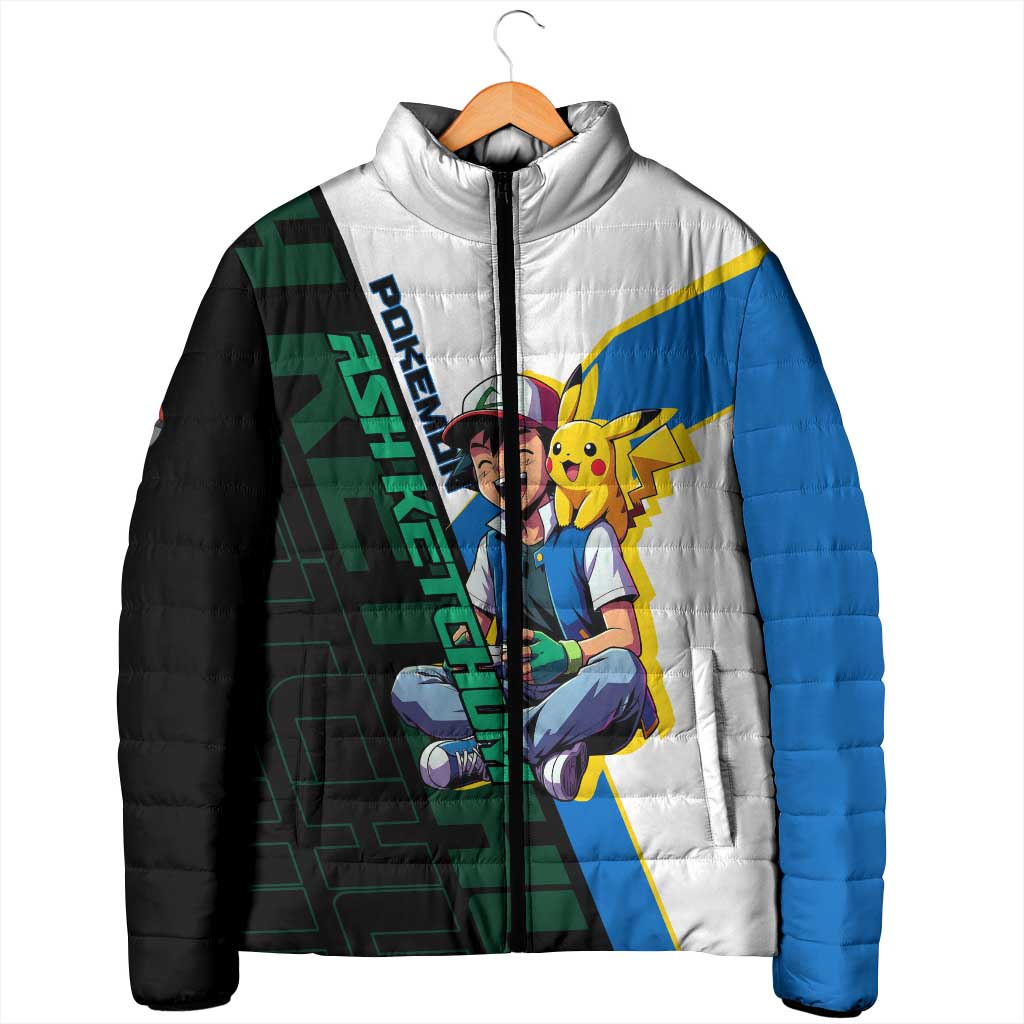 Ash & Pikachu Poké Padded Jacket Vibrant Anime Character Style