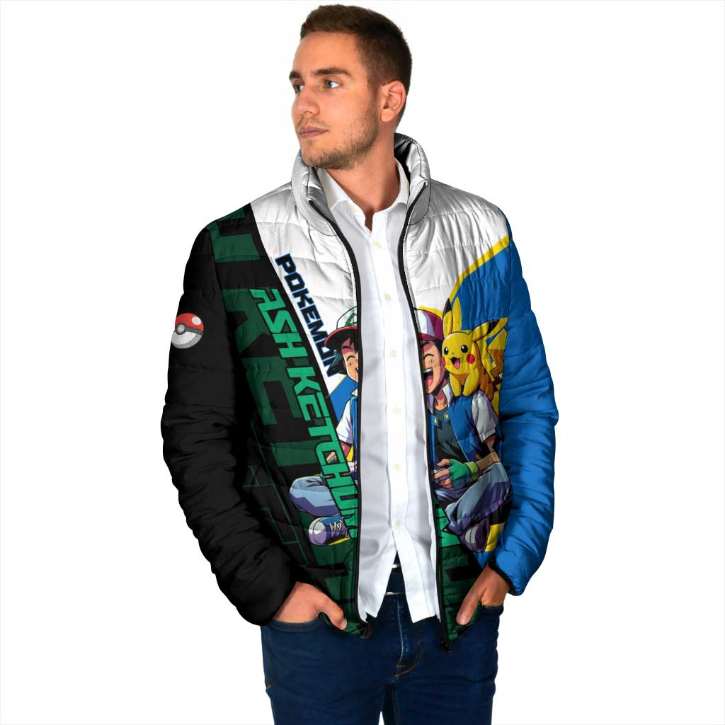 Ash & Pikachu Poké Padded Jacket Vibrant Anime Character Style