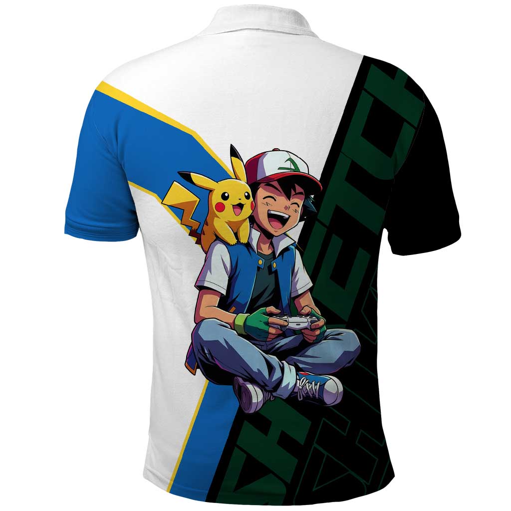 Ash & Pikachu Poké Polo Shirt Vibrant Anime Character Style