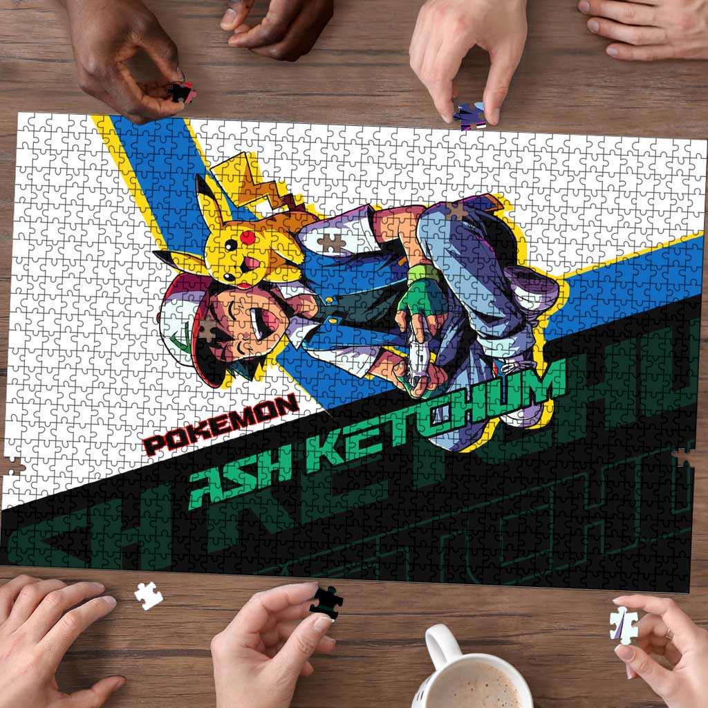 Ash & Pikachu Poké Puzzle Vibrant Anime Character Style