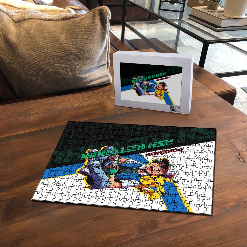 Ash & Pikachu Poké Puzzle Vibrant Anime Character Style
