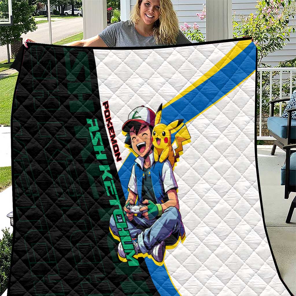 Ash & Pikachu Poké Quilt Vibrant Anime Character Style