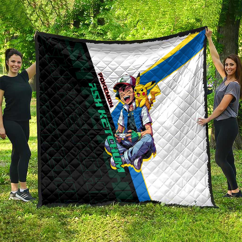Ash & Pikachu Poké Quilt Vibrant Anime Character Style