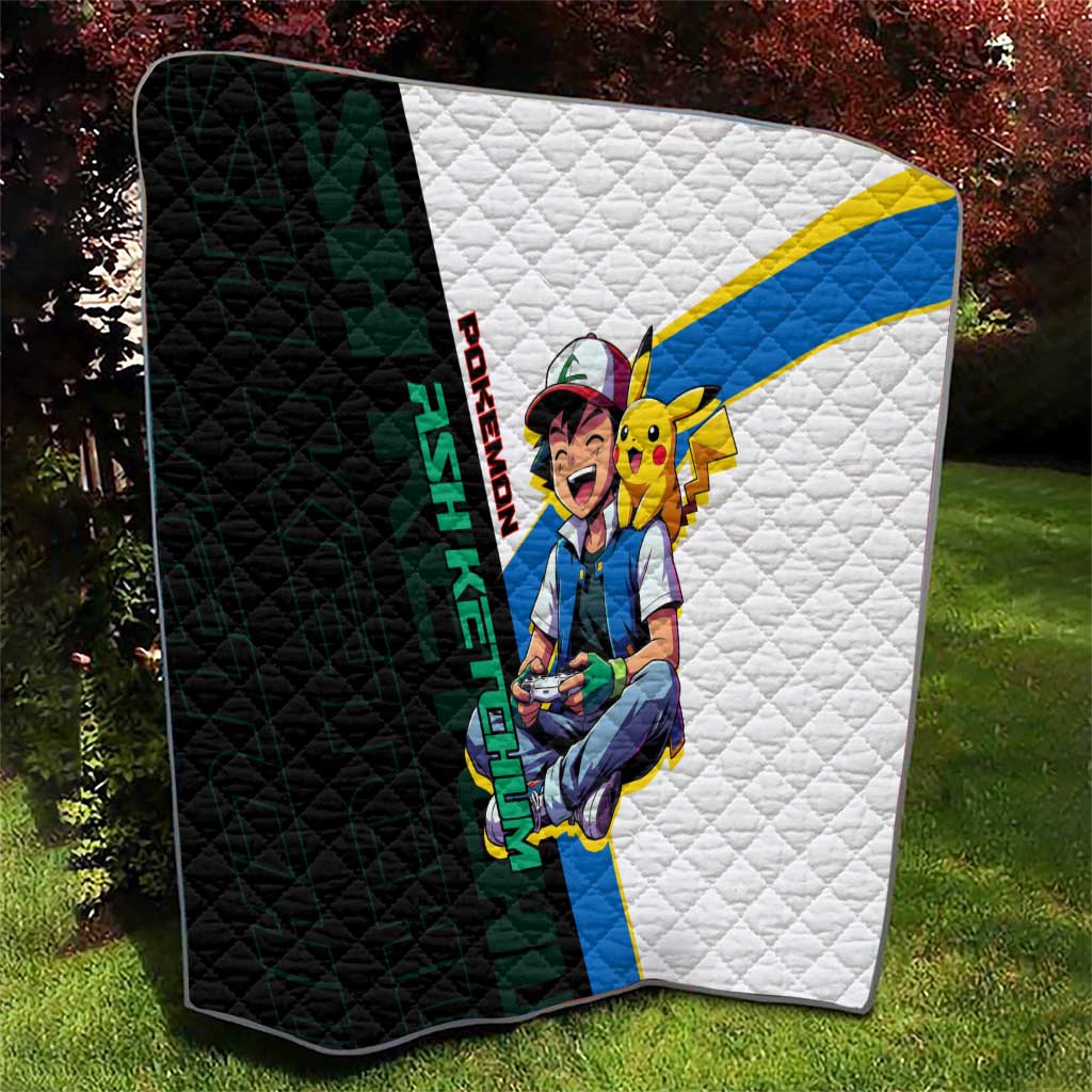 Ash & Pikachu Poké Quilt Vibrant Anime Character Style