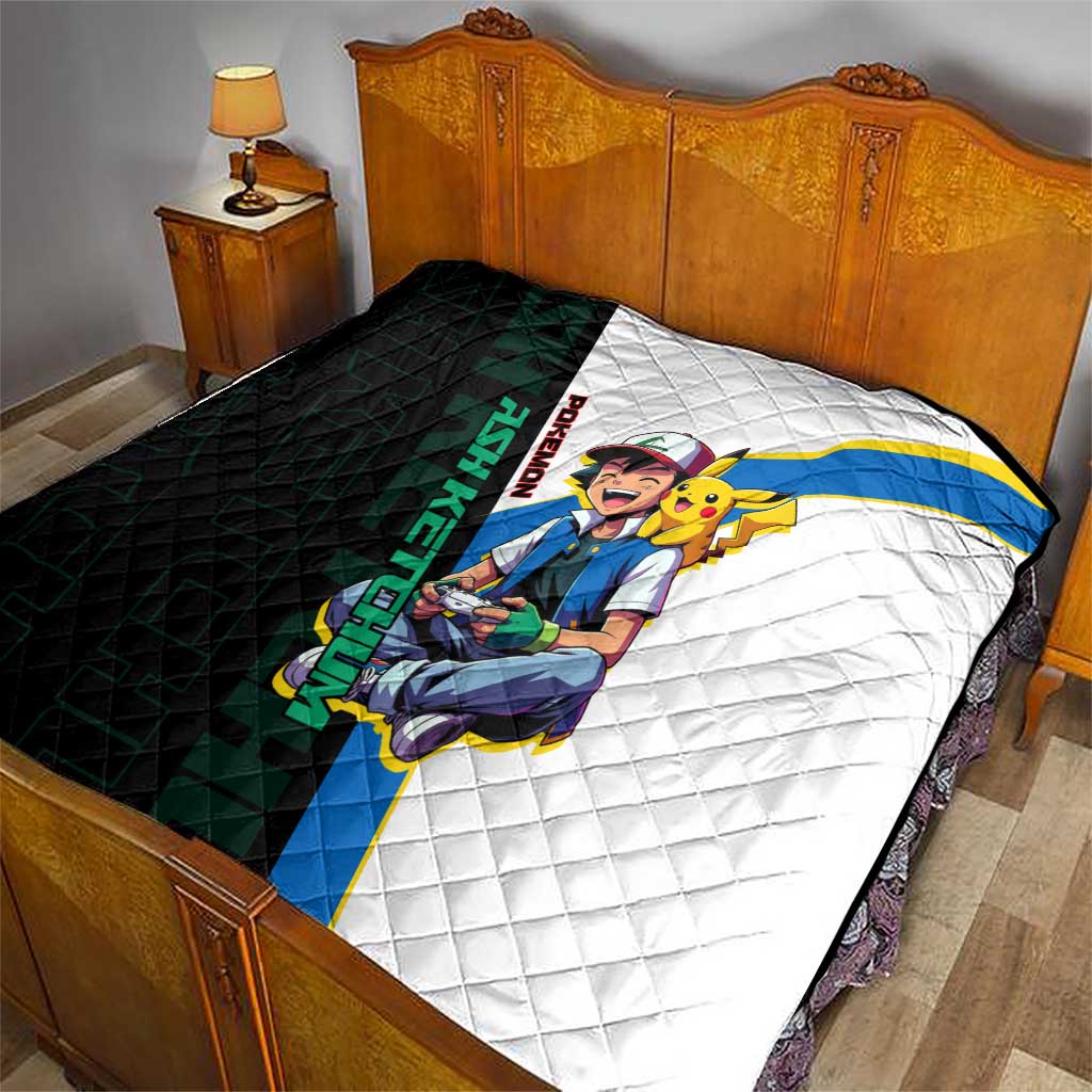 Ash & Pikachu Poké Quilt Vibrant Anime Character Style