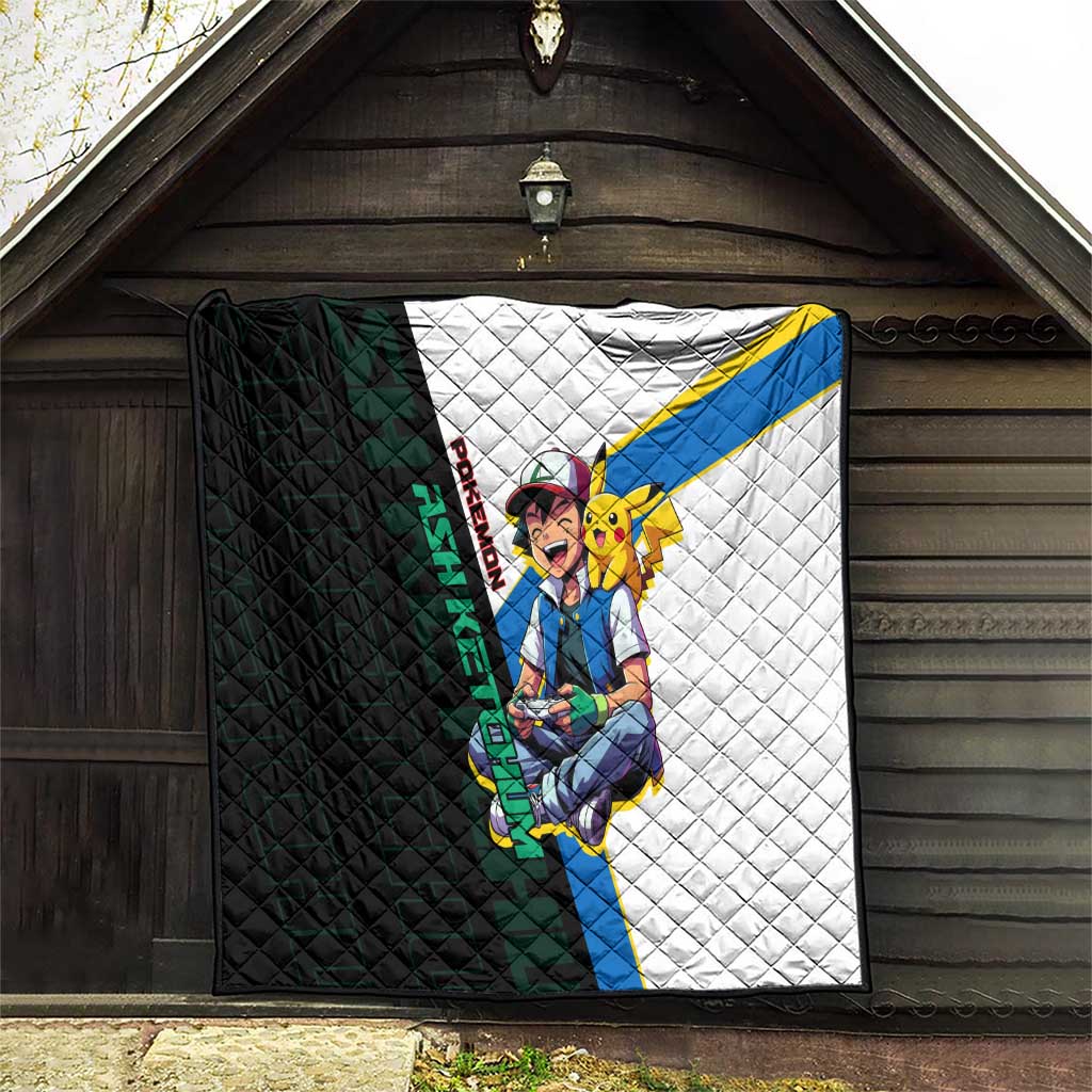 Ash & Pikachu Poké Quilt Vibrant Anime Character Style