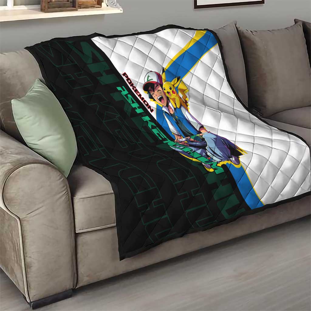 Ash & Pikachu Poké Quilt Vibrant Anime Character Style