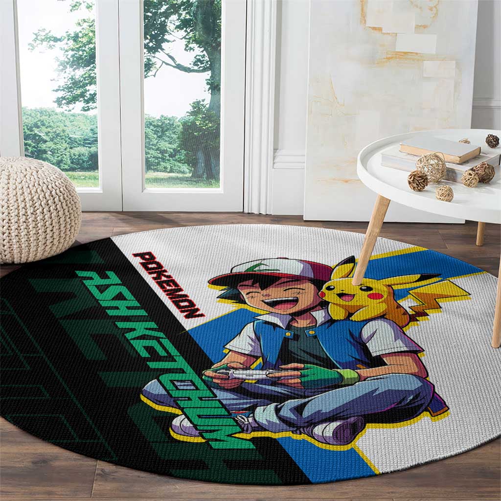 Ash & Pikachu Poké Round Carpet Vibrant Anime Character Style