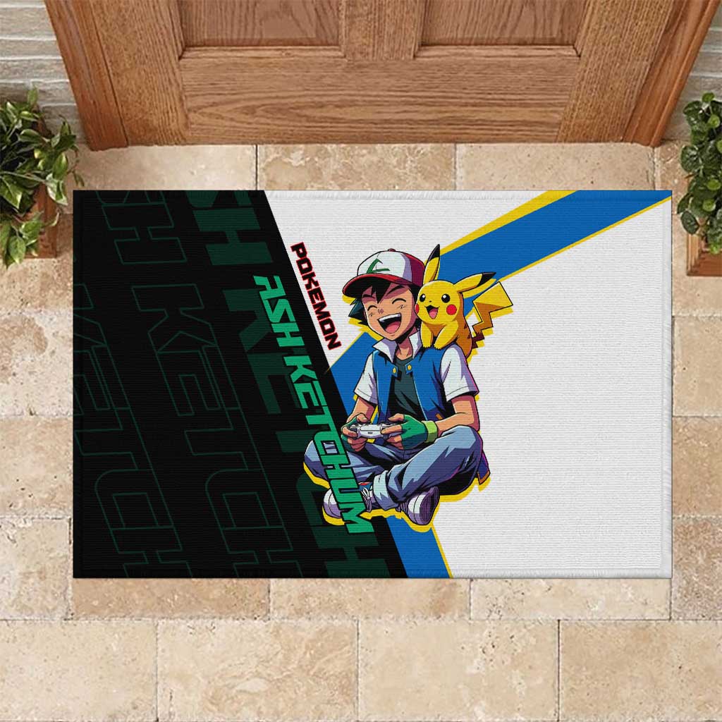 Ash & Pikachu Poké Rubber Doormat Vibrant Anime Character Style