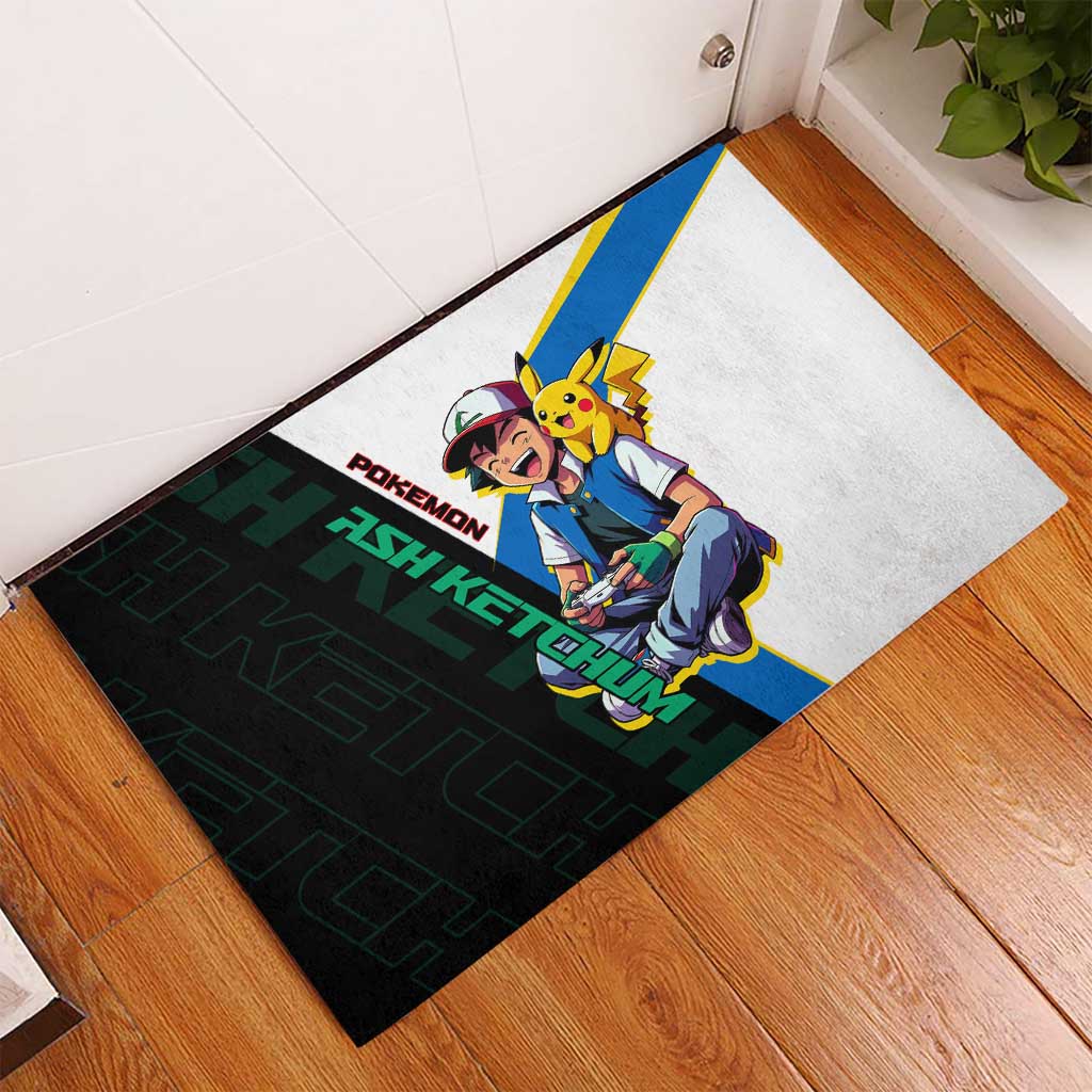 Ash & Pikachu Poké Rubber Doormat Vibrant Anime Character Style
