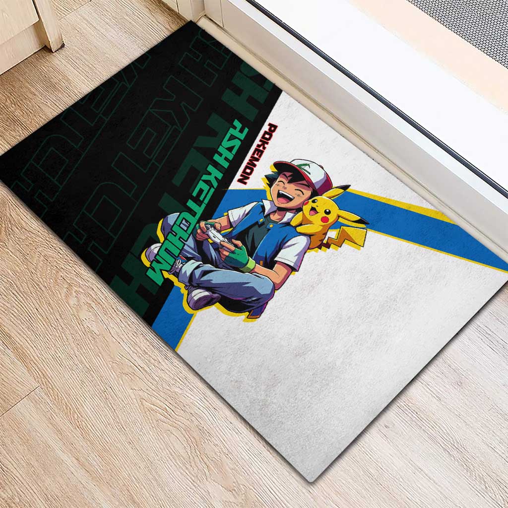Ash & Pikachu Poké Rubber Doormat Vibrant Anime Character Style
