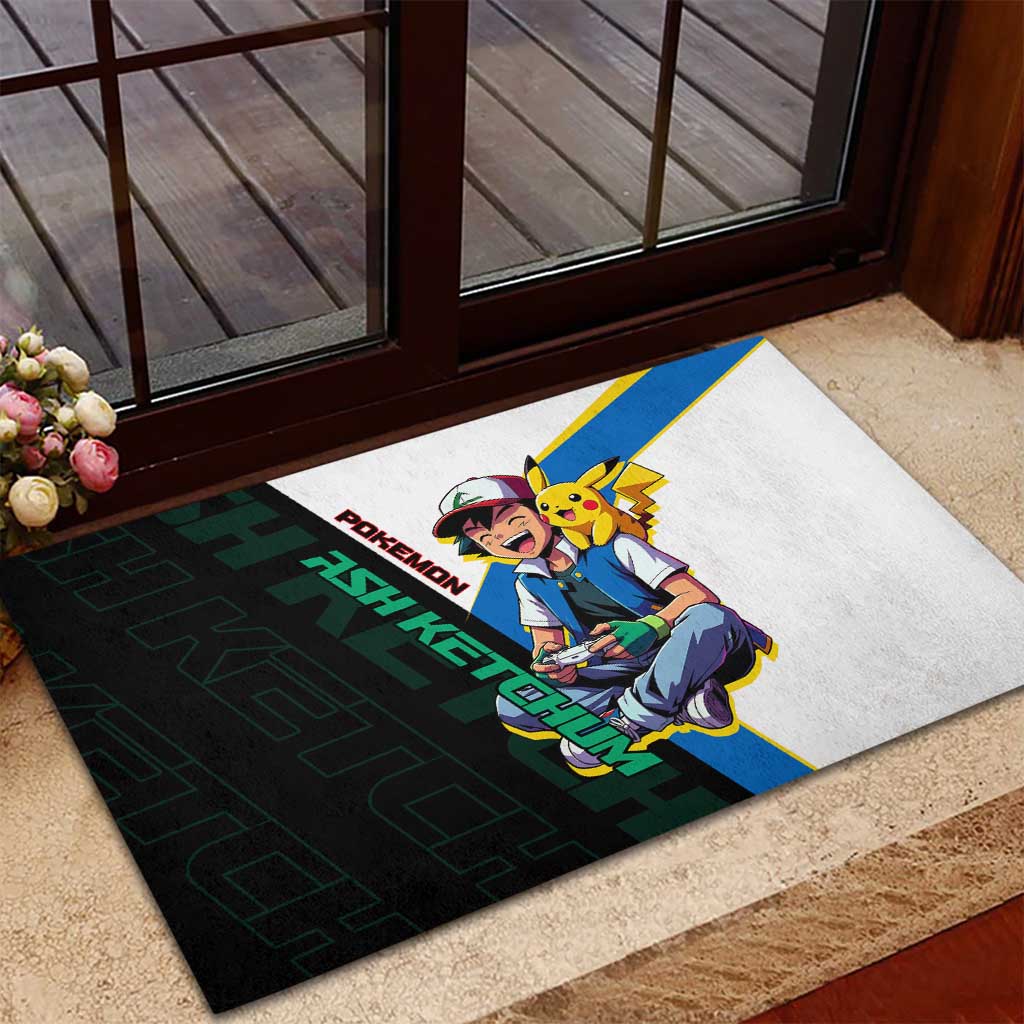 Ash & Pikachu Poké Rubber Doormat Vibrant Anime Character Style