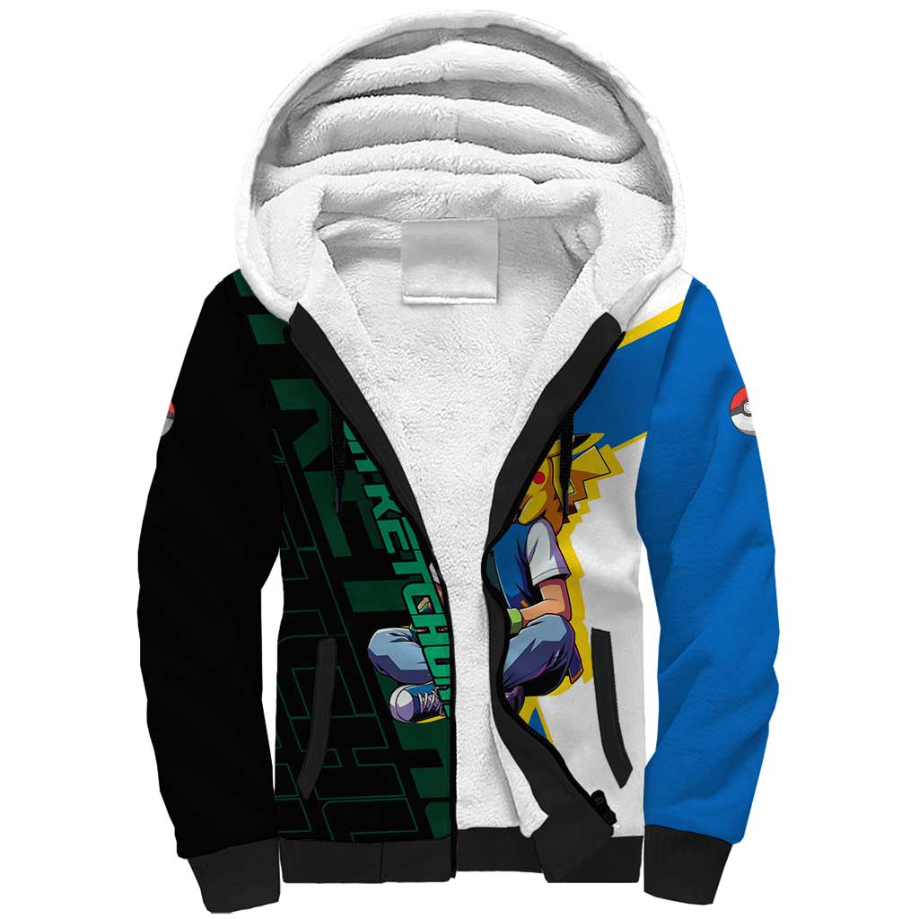 Ash & Pikachu Poké Sherpa Hoodie Vibrant Anime Character Style