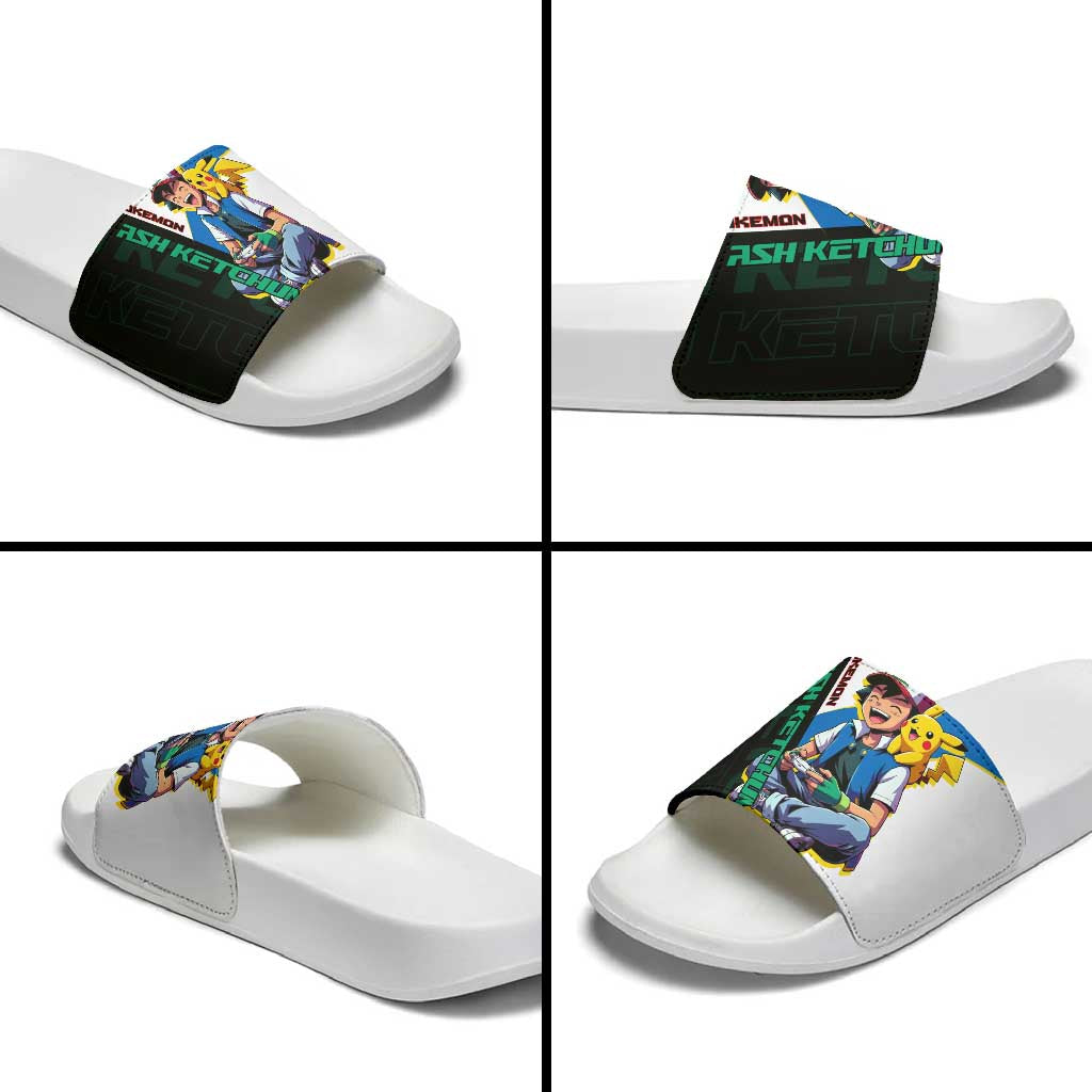 Ash & Pikachu Poké Slide Sandals Vibrant Anime Character Style